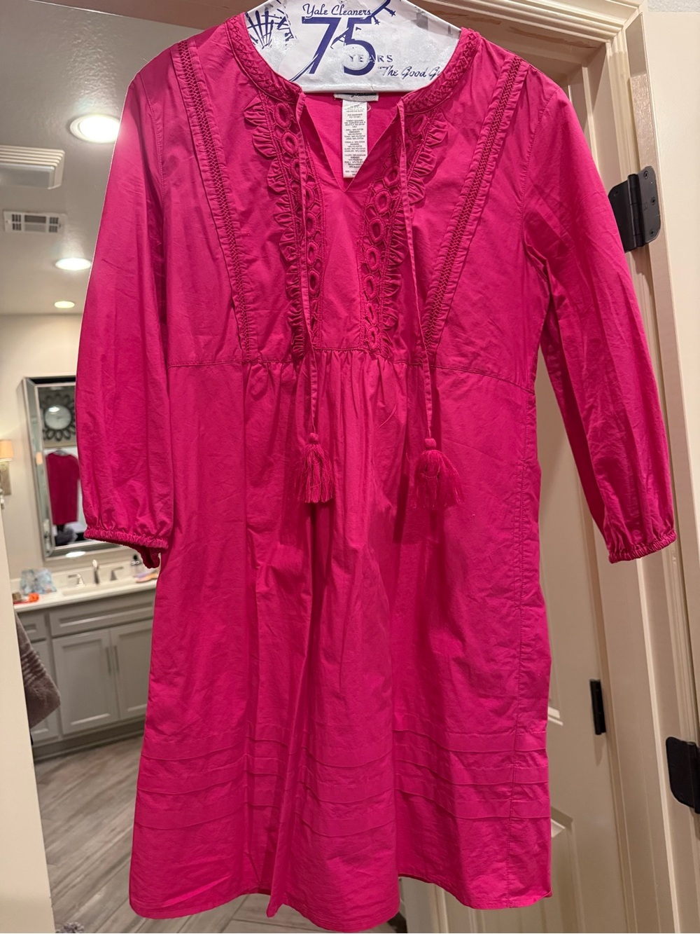 Tommy Bahama Bright Pink Tassel Babydoll Dress